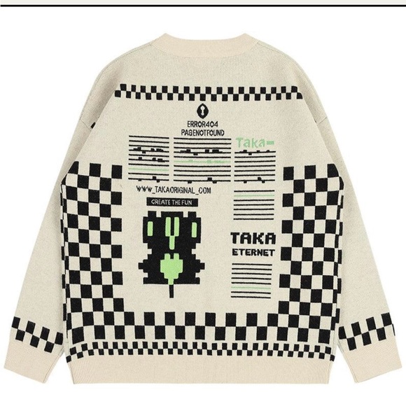 TAKA Original Internet love checkboard knit jumper - Picture 2 of 7